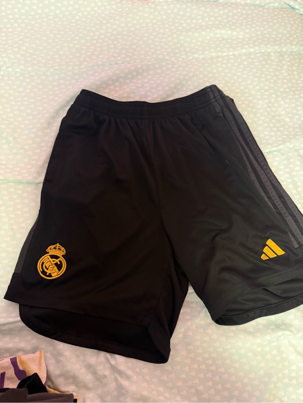 Adidas Men's Black Training Shorts with Gold Crest